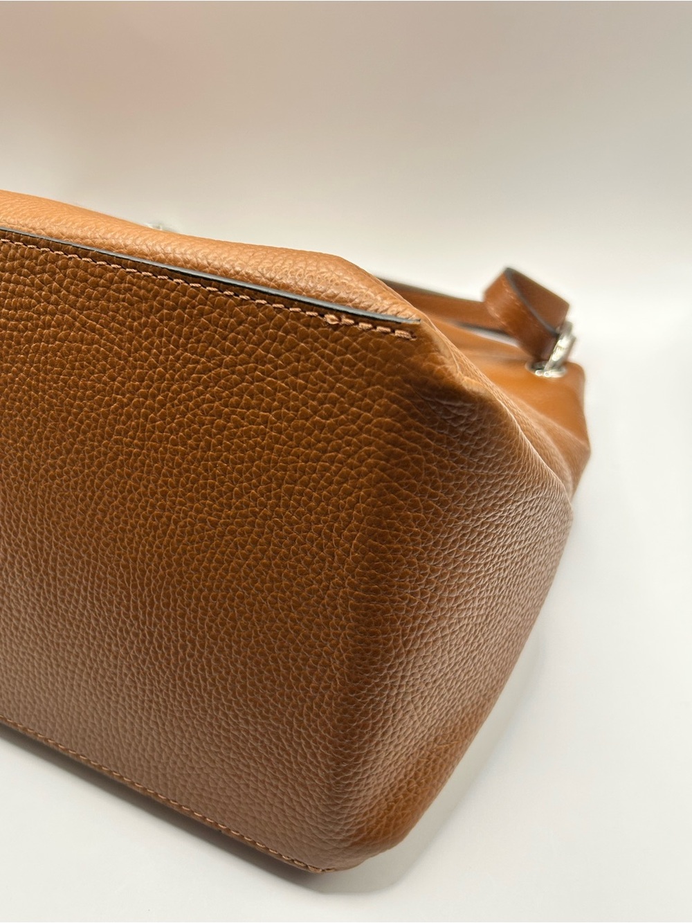 Tuscany Leather Cognac Pebbled Shoulder/Crossbody Bag - Picture 4 of 11